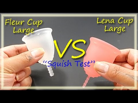 Fleur Cup Lg vs Lena "Original" Lg "Squish Test" - Menstrual Cups