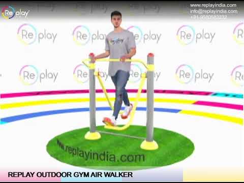 Outdoor Air Walker With Seated Twister Squat Pushing
