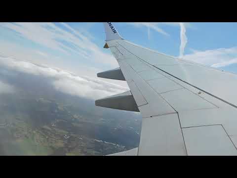 Ryanair Boeing 737 MAX 8-200 Taxi, Take Off & Climb from Leeds Bradford Airport Runway 32