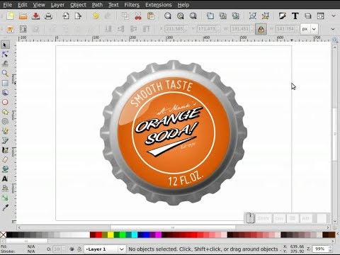 heathenX Inkscape Tutorials: episode 101 - Drawing a bottle cap