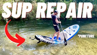 My SUP got a PUNCTURE and I Tried to Fix it (Badly) | How to Repair a Stand Up Paddle Board Puncture