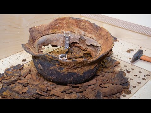 WW2 Helmets Restored: Burned Relic and a Tricolor Decal!