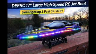 This DeeRC Jet Boat is CRAZY Fast… 32 KPH Water Test! 🚤💨