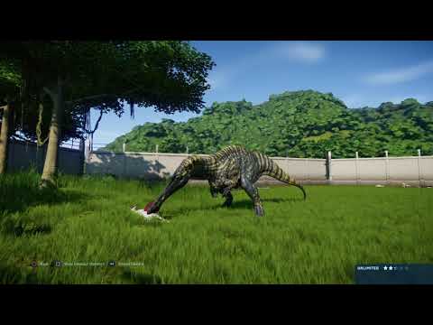 Jurassic World Evolution: Suchiomimus vs Goat army