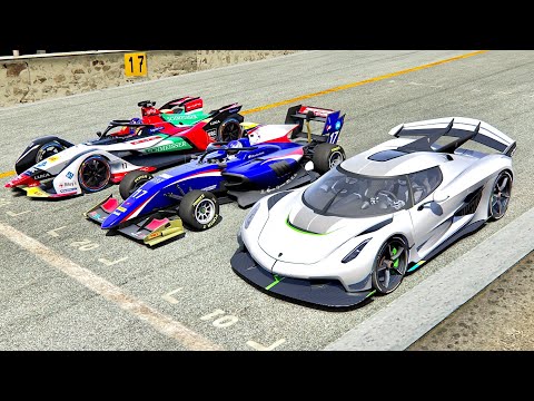 Koenigsegg Jesko vs Formula 3 vs Formula E - Spa