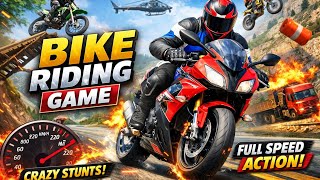 Bike Riding Game 🔥 Full Speed Adventure | Real Bike Stunts Gameplay 🏍️#bike #stunds 