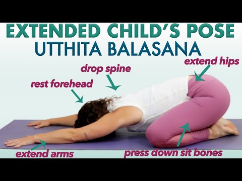 Extended Child's Pose Stretch - Balasana (yoga poses easy)
