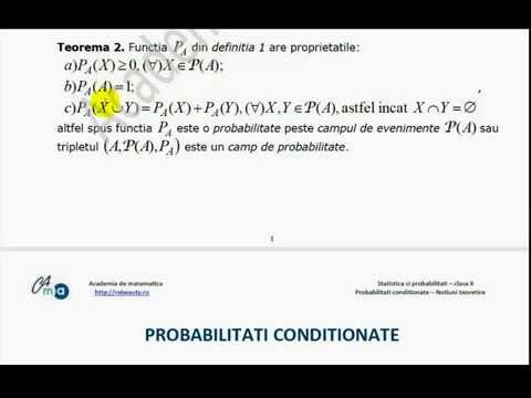 X-Statistica si probabilitati-Probabilitati conditionate - Notiuni teoretice