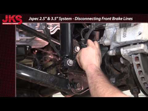 JKS Jspec Suspension Install - JK Front Brake Line Removal
