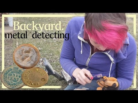 Metal Detecting a Backyard for Coins and Relics