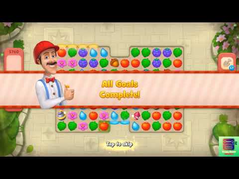 Gardenscapes Hard Level 5760 - No Booster - 22 Moves