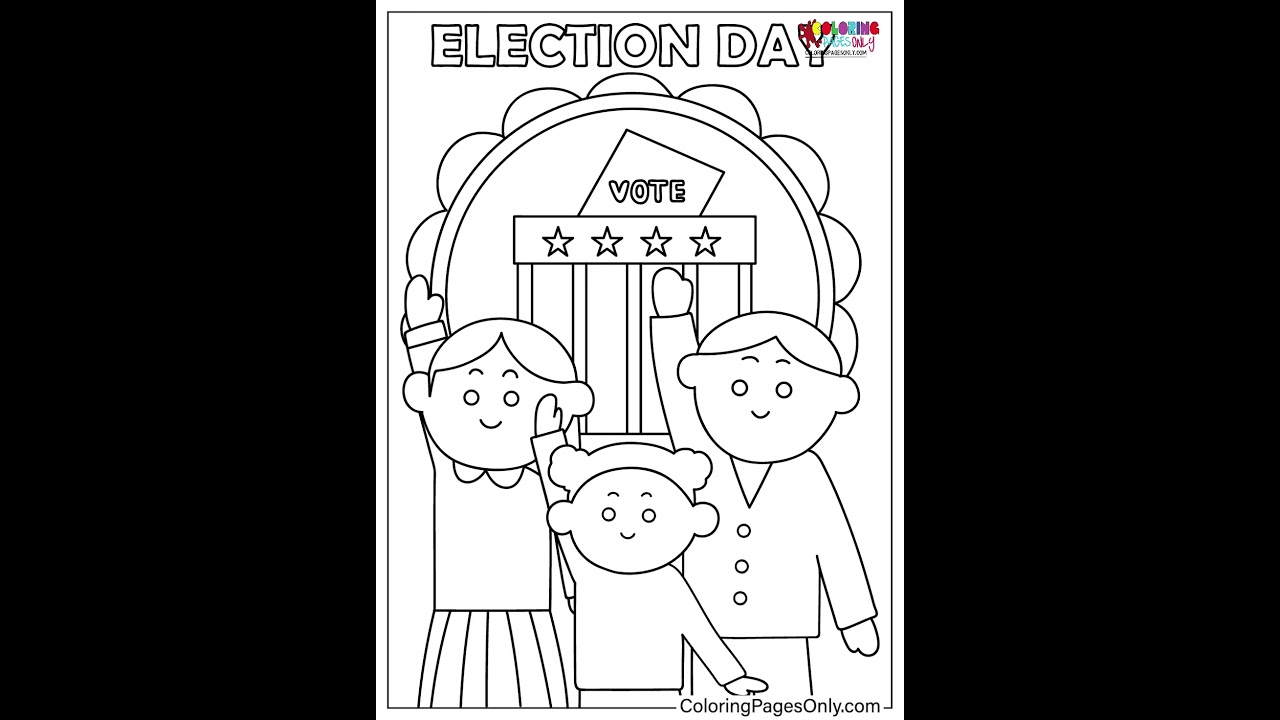 Free Printable Election Day Coloring Pages #ColoringPagesOnly #Shorts #coloring #ElectionDay #Vote