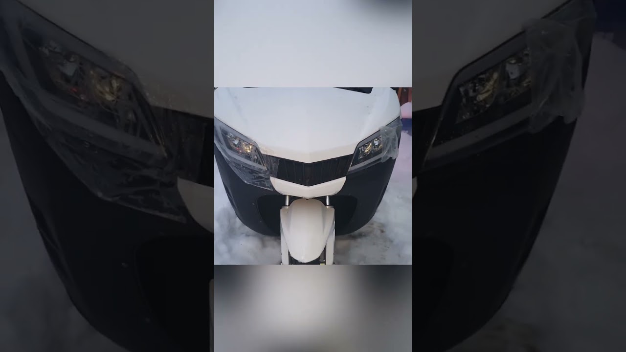 Бензиновый трискутер зимой.