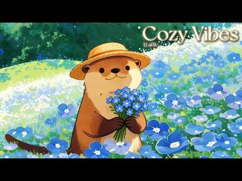 Peaceful Blue Flowers Walk🌿Relaxing Lofi &Cozy Mood #lofihiphop #chillmusic #coffeemusic #studymusic