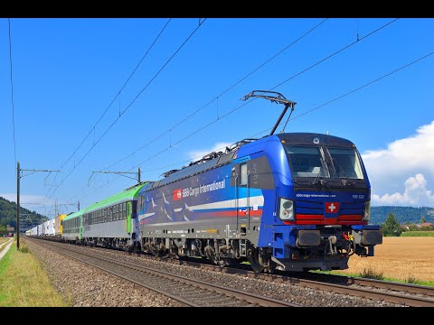 Bahnverkehr 3&4.9.21 Südbahn, Othmarsingen, Nightpiercer Vectron, EDG, railCare, Trenitalia ETR610