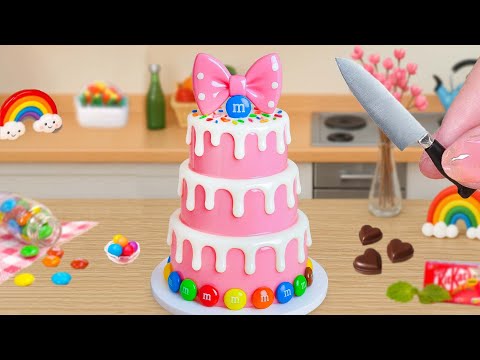 Pastel de chocolate rosa súper lindo y dulce – ¡te encantará! 🌸🍰✨ Mini Cake Rainbow