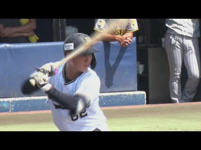 【ファーム】初球から積極的に!! バファローズ・堀柊那 センターへのタイムリーヒット!!  2024年7月17日 オリックス・バファローズ 対 阪神タイガース