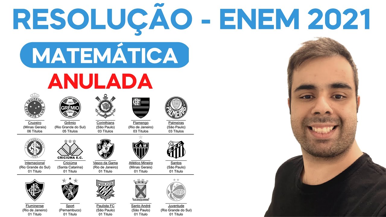 ENEM 2021  QUESTÃO ANULADA  A copa do Brasil teve, até a edição de 2018, 15 times diferentes como