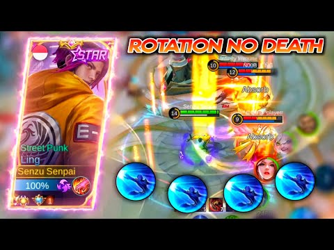 LING FASTHAND CARRY THE TEAM  - ROTATION NO DEATH - Gameplay Ling Top 1 Global 2022 Mobile Legends