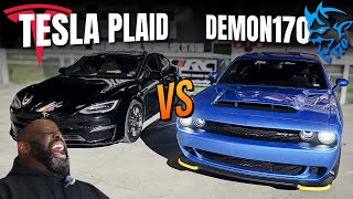 The Demon 170 is a Tesla Plaid KILLER | Demon 170 vs Tesla Plaid DRAG RACE