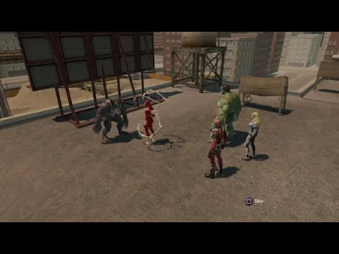 Marvel Ultimate Alliance 2 Story Mode Part 14 Rooftop Assault Spidey,Hulk Cpt.Marvel,Deadpool