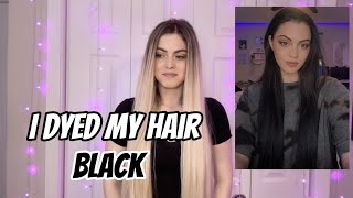 I dyed my hair black.... | Blonde to Black Tutorial