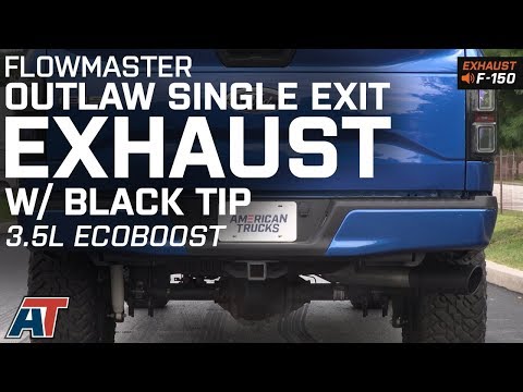 2015-2018 F150 Flowmaster Outlaw Single Exhaust w/ Black Tip 3.5L EcoBoost Sound Clip & Install