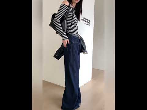 原色輪廓彎刀牛仔褲抓絨