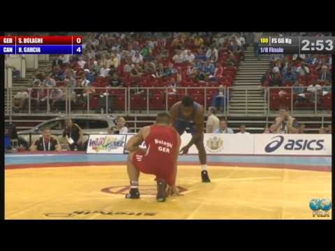 2013 WOCS 66kg Freestyle 1/8 Finale Saba Bolaghi (GER) GARCIA, Haislan (CAN)