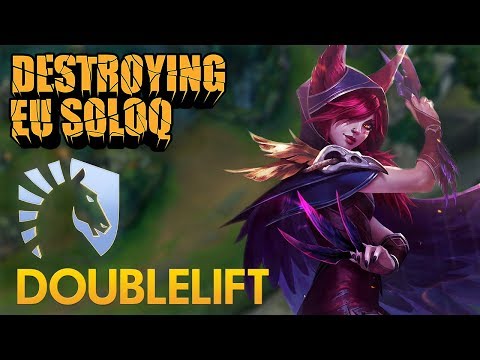 Destroying EU SoloQ: Team Liquid Doublelift - Xayah Bot Lane - KDA 24/4/11