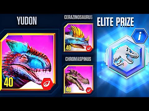 BATTLE OF YUDON VS CERAZINOSAURUS VS CHROMASPINUS | JURASSIC WORLD THE GAME