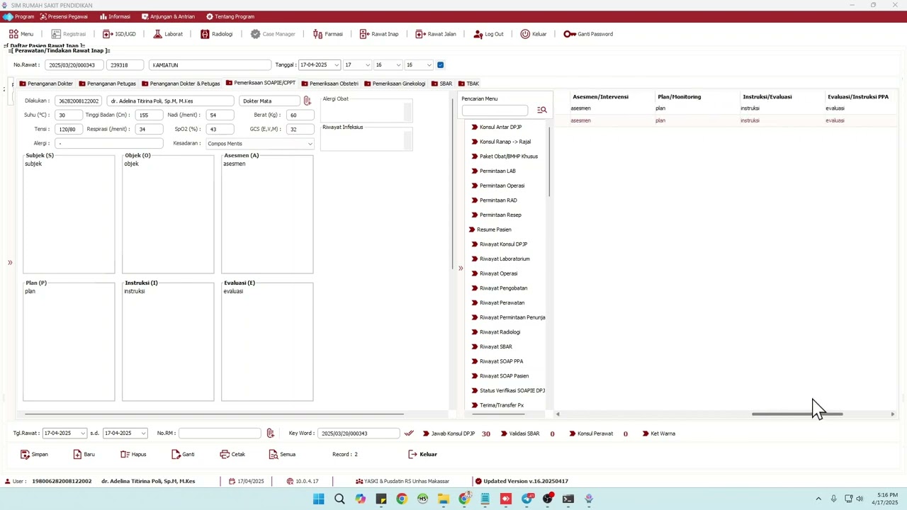 VERIFIKASI ISIAN CPPT/SOAPIE RESIDEN OLEH DOKTER DPJP