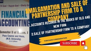 Amalgamation and sale of partnership firm to a company:meaning,accounts records#bcom