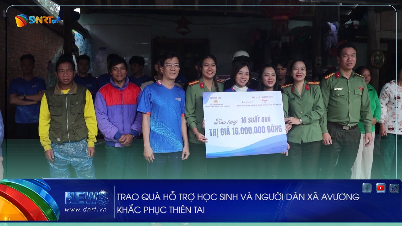 TRAO QUÀ HỖ TRỢ HỌC SINH VÀ NGƯỜI DÂN XÃ AVƯƠNG KHẮC PHỤC THIÊN TAI