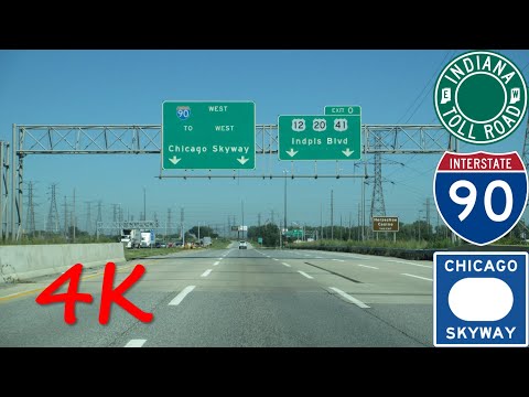⁴ᴷ Indiana Toll Road/Chicago Skyway Toll Bridge westbound [4K VIDEO]