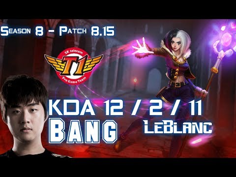 SKT T1 Bang LEBLANC vs YASUO Mid - Patch 8.15 KR Ranked