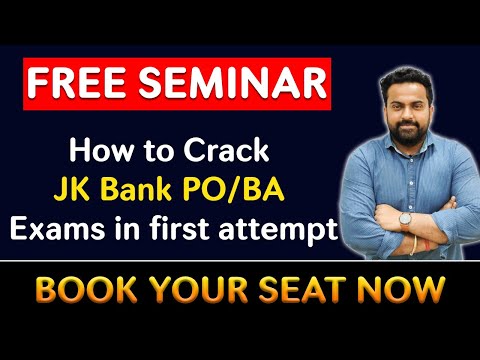 Free seminar for students | How to Crack JK Bank PO/BA Exams in first attempt | Jk Bank coaching