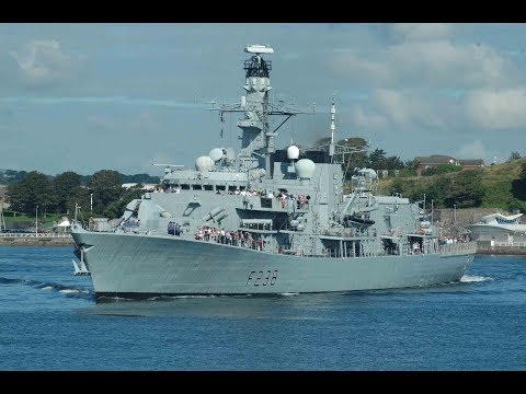HMS NORTHUMBERLAND F238 LEAVES DEVONPORT NAVAL BASE DURING FAMILY DAY - 9th August 2012