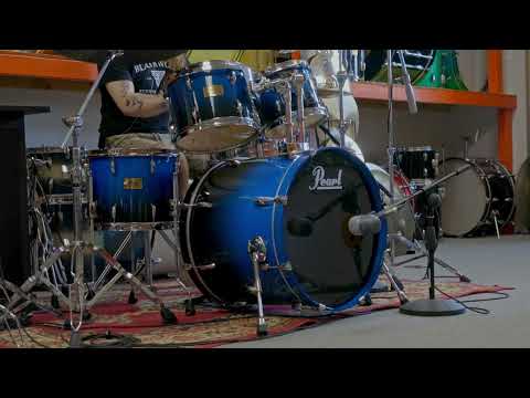 Pearl Session Custom Maple Marine Blue Fade Drum Set image 26