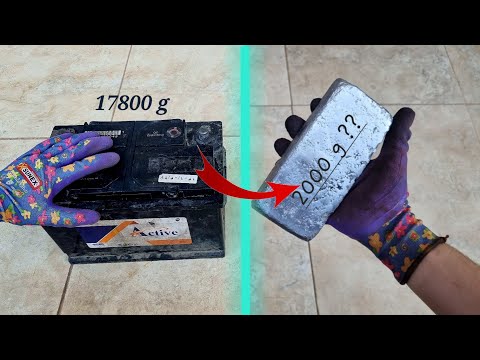 Melting Battery - Lead casting ASMR Video - Trash to Treasure Metal Melting - Car Battery Melt Down
