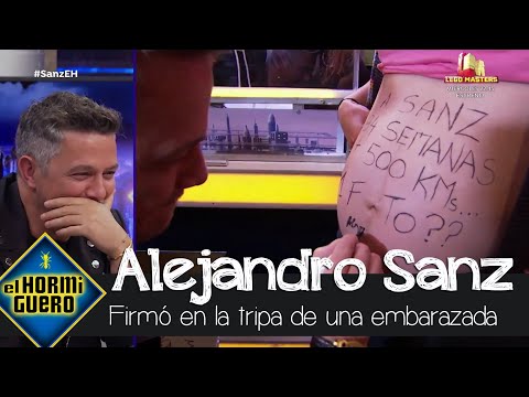 Alejandro Sanz firma en la tripa de una embarazada durante la publicidad - El Hormiguero