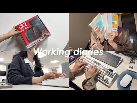 (eng) 인생 첫 닌텐도 스위치! 동숲 너무 잼잇다...🌳 | 2026 다이어리 (놀티 페이젬, 호보니치 5년 다이어리, 미도리) | 저소음 눈송이축 키보드 ❄️