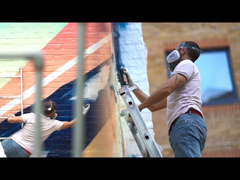 Graffiti Artist "Nerone" painting a Fresh wall!