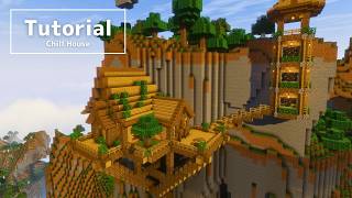 【Minecraft】How to build a chill house | 断崖絶壁に建つ家の作り方【マインクラフト】Tutorial