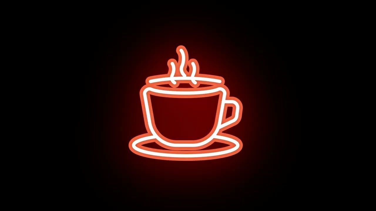 neon coffee mug | 4K Sticker | NoCopyright | Motion Graphics | Animation | Templates | Stock Footage