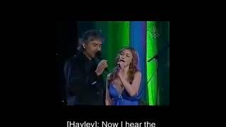 Andrea Bocelli &amp; Hayley Westenra   Vivo Per Lei Lyrics on screen