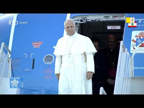 Arrivée du pape Léon XIV à l’aéroport de Beyrouth (Liban) et cérémonie de bienvenue