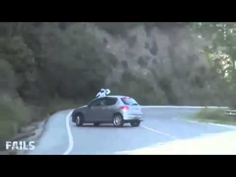 Peugeot drift fail crash