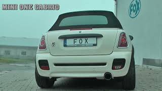 Video: Fox Edelstahl Sportauspuff-Komplettanlage ab Kat Mini One Cabrio R57 Video: Fox Edelstahl Sportauspuff-Komplettanlage ab Kat Mini One Cabrio R57