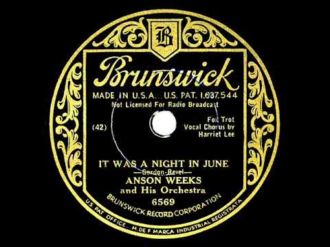 1933 Anson Weeks - It Was A Night In June (Harriet Lee, vocal)